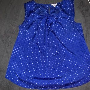 Blue with white Polka dot blouse!